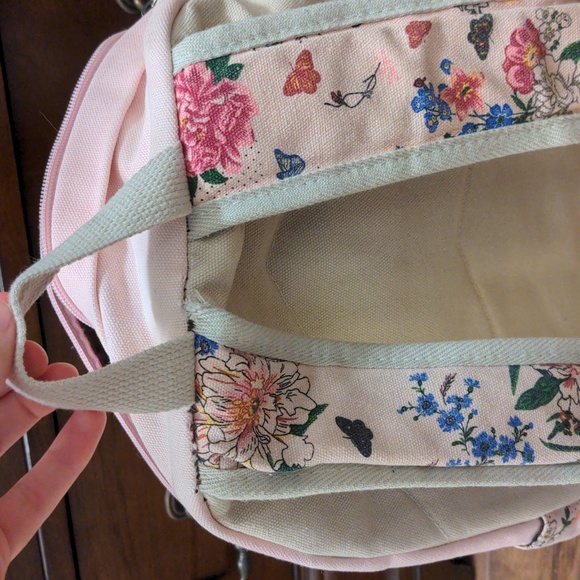 Light Baby Pink Floral Backpack - Picture 3 of 9